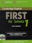Image for Cambridge English First for Schools 1 Self-study Pack (student&#39;s Book with Answers and Audio CDs (2))