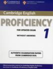Image for Cambridge English proficiency 1 for updated exam  : authentic examination papers from Cambridge ESOL: Student&#39;s book without answers