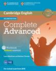 Image for Complete Advanced Workbook without Answers with Audio CD