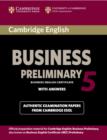 Image for Cambridge English  : official examination papers from University of Cambridge ESOL ExaminationsBusiness preliminary 5
