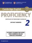 Image for Cambridge English proficiency 2  : authentic examination papers from Cambridge English language assessment: Student&#39;s book without answers