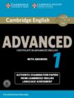 Image for Cambridge English Advanced 1 for Revised Exam from 2015 Student&#39;s Book Pack (Student&#39;s Book with Answers and Audio CDs (2))