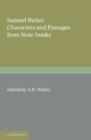 Image for Samuel Butler: Characters and Passages from Note-Books