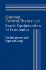 Image for Optimal control theory and static optimization in economics