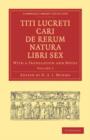 Image for Titi Lucreti Cari De Rerum Natura Libri Sex 2 Volume Paperback Set