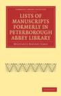 Image for Lists of Manuscripts Formerly in Peterborough Abbey Library