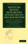 Image for Notes on Recent Researches in Electricity and Magnetism