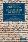Image for Chronica Monasterii de Melsa, a Fundatione usque ad Annum 1396