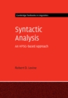 Image for Syntactic analysis: an HPSG-based approach
