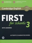 Image for Cambridge English first for schools 3: Student&#39;s book with answers with audio