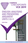 Image for Cambridge Checkpoints VCE English: Analysing and Presenting Arguments Units 3 and 4 2019 and QuizMeMore