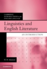 Image for Linguistics and English literature: an introduction