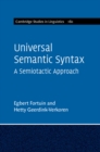 Image for Universal Semantic Syntax: A Semiotactic Approach