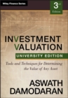 Image for Investment valuation  : tools and techniques for determining the value of any asset