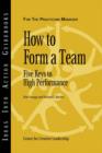 Image for How to form a team: five keys to high performance : no. 414