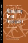 Image for Maintaining team performance : no. 420