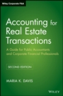 Image for Accounting for real estate transactions: a guide for public accountants and corporate financial professionals