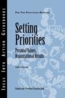 Image for Setting priorities: personal values, organizational results