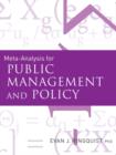 Image for Meta-Analysis for Public Management and Policy