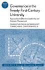 Image for Governance in the Twenty-First-Century University: Approaches to Effective Leadership and Strategic Management: ASHE-ERIC Higher Education Report