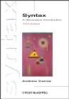 Image for Syntax: a generative introduction : 16