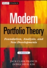 Image for Modern portfolio theory  : foundations, analysis, and new developments + website