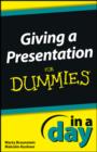 Image for Giving a Presentation In a Day For Dummies