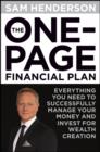 Image for The one-page financial plan  : everything you need to successfully manage your money and invest for wealth creation