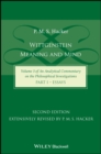 Image for Wittgenstein : Meaning and Mind (Volume 3 of an Analytical Commentary on the Philosophical Investigations), Part 1: Essays