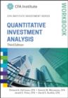 Image for Quantitative investment analysis, third edition: Workbook