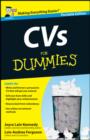 Image for CVs For Dummies, UK Edition