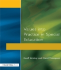 Image for Values into practice in special education