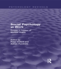 Image for Social psychology at work: essays in honour of Michael Argyle
