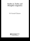 Image for Studies in Turkic and Mongolic Linguistics