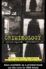 Image for Criminology: a sociological introduction