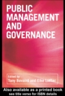 Image for Public management and governance: an introductory text