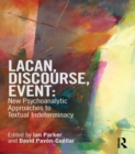 Image for Lacan, discourse, event: new psychoanalytic approaches to textual indeterminacy