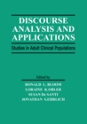 Image for Discourse analysis and applications: studies in adult clinical populations