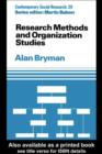 Image for Research methods and organization studies