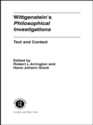 Image for Wittgenstein&#39;s Philosophical investigations: text and context