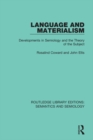 Image for Language and materialism: developments in semiology and the theory of the subject