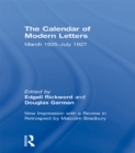 Image for Calendar Modern Letts 4v Cb: Cal of Modern Letters