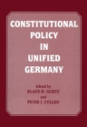Image for Constitutional policy in unified Germany