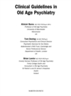 Image for Clinical guidelines in old age psychiatry