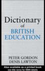 Image for Dictionary of British education