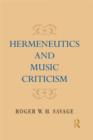Image for Hermeneutics and music criticism
