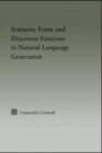 Image for Discourse function and syntactic form in natural language generation
