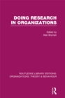 Image for Doing research in organizations