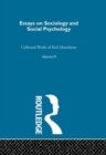 Image for Essays on sociology and social psychology