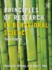 Image for Principles of research in behavioral science.